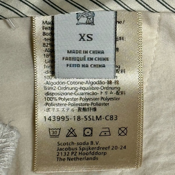 Scotch & Soda Cotton Linen Blend Cropped Trousers Boys Edition - Picture 6 of 7